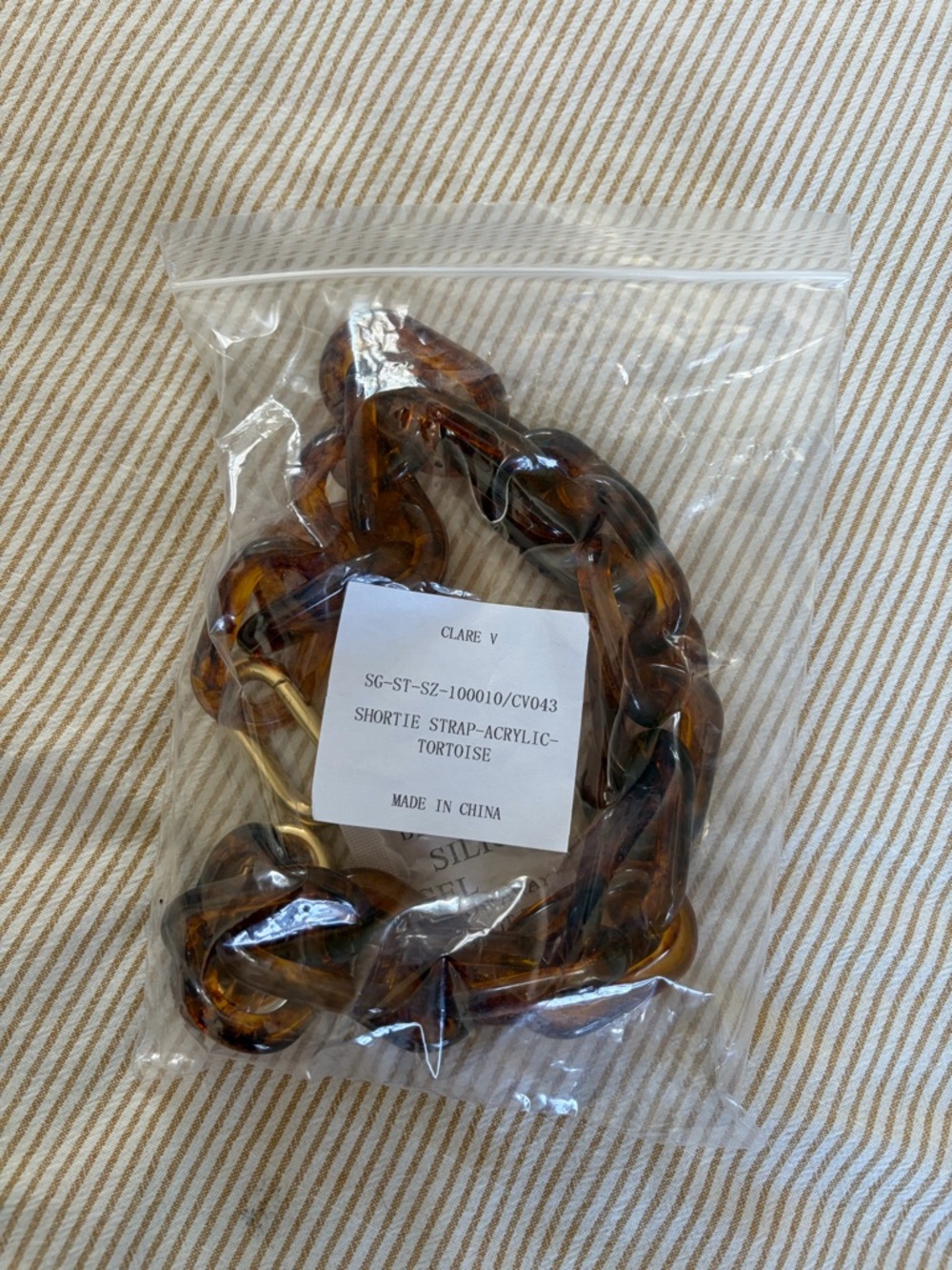 Clare C shortie strap tortoise resin NWT